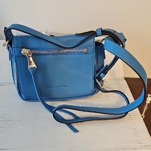 Blue Leather Crossbody Bag